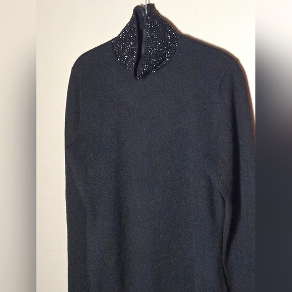 Ralph Lauren Black Label 100% Cashmere Embellished Luxury Glam Sweater, Large - Picture 2 of 5